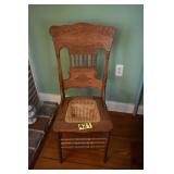 pressed back cain bottom chair