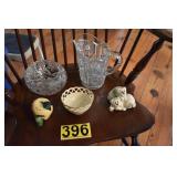 cut glass lenox bowl and misc lot