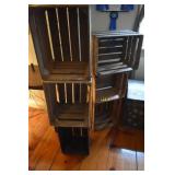 6 antique wood fruit crates