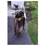 golf clubs and bag