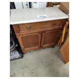 ANTIQUE MARBLE TOP WAS STAND