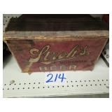 STROHS BEER BOX FILLED WITH EMPTY BOTTLES