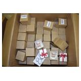 BOX FULL OF CHRISTAMS SHOT GLASSES