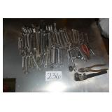 LARGE WRENCH AND MISC LOT