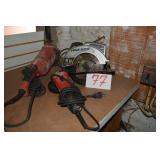 POWER TOOL LOT WITH LARGE MILWAUKEE GRINDER