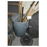TRASH CAN AND CONTENTS