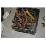 CRATE LOT OF HAMMERS AND MISC