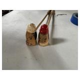 Salt and pepper shakers w/handles