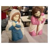 Mary and Joseph Nativity blow-molds by Empire