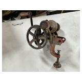 Vintage hand crank lawnmower blade sharpener