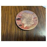 Colored Morgan copper round