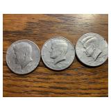 (3) Kennedy half dollar  1986P,1990P, 1993P