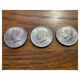 (3) Kennedy half dollar 1974D,1972D,1971 D