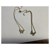 (2) butterfly necklaces marked trifari