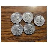 (5) 1979P Susan B Anthonyï¿½s dollar