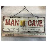 Man cave enter at your own risk! Sign