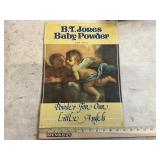 B.T. Jones baby powder sign
