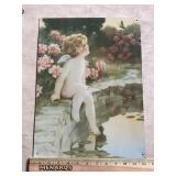 Bessie peage  a girl looking at a butterfly sign