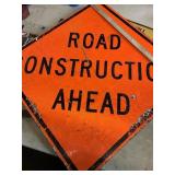 Road Construction Ahead wood sign