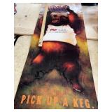 Coors Light bear keg beer sign