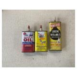 Super oil, liquid wrench, and Kant rust cans
