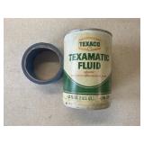 Texaco texamatic fluid plastic can paper label