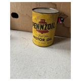 Pennzoil motor oil cardboard label can