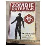 Zombie Outbreak area under quarantine sign