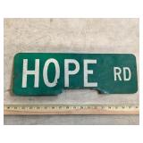 Double sided Hope Rd sign