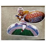 Coors Light football beer sign