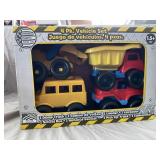 4pk vehicle set American plastic toy inc 1 dump