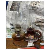 (2) oil lamps one is electric