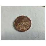 One AVDP ounce .999 Copper round Men & Arms Safety
