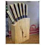 Vintage Utica Kutmaster (6) knives and block some