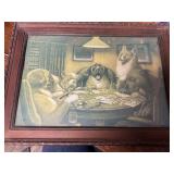 Dogs playing poker print - has some damage