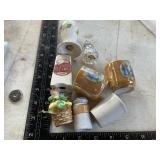 Salt and pepper shakers and other glassware some