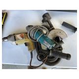 Makita angle drill and Black & Decker drill