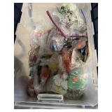 Beads and other craft items  in a flip top tote
