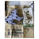 Dalmatian Bag, cookie tin and kitchen towel