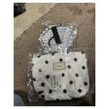 Time to party purse and white polka dot bag