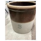 #3 Crock w/ crack in it