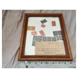 Stamps in a picture frame , and the Monongahela