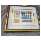 National breast cancer research stamp in a frame