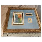 Breast cancer stamp in a frame presented by