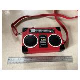 Small purse in the shape of a boombox