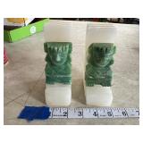 Aztec Mayan god bookends  has chip