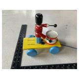 Wooden Pull behind drummer toy