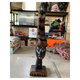Wooden tribal African statue  tiki totem style