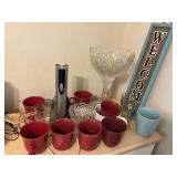 Coffee cups,wine bottle opener, fruit basket ,