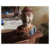 Cast iron clown bank